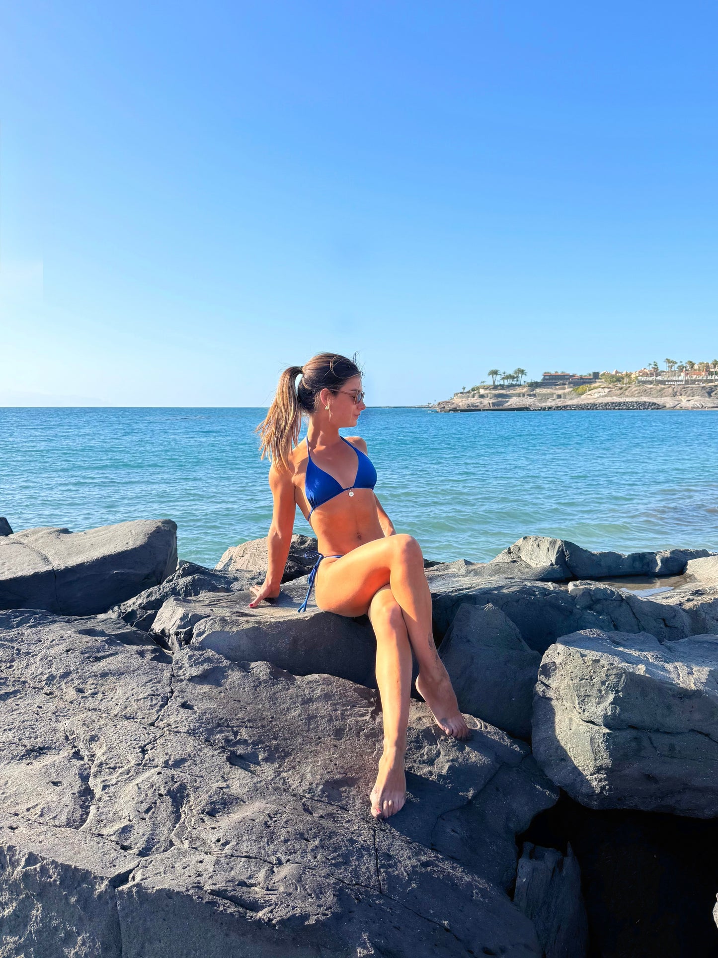 Naomi- Navy Shimmer Triangle Set